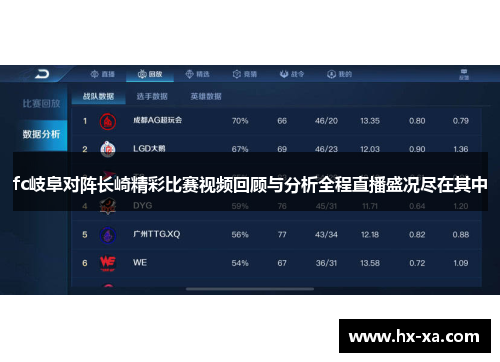 fc岐阜对阵长崎精彩比赛视频回顾与分析全程直播盛况尽在其中